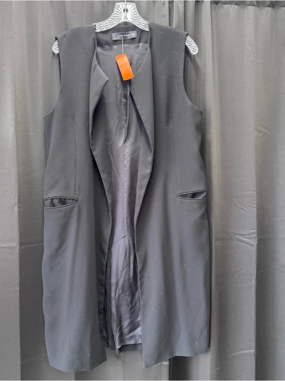 Zara Black Longline Sleeveless Vest